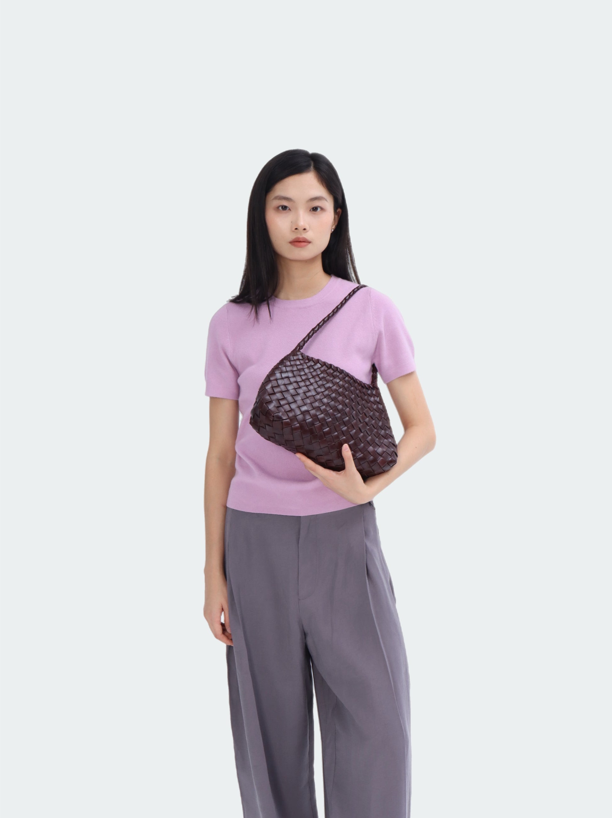 Premium Woven Leather Bag- Small
