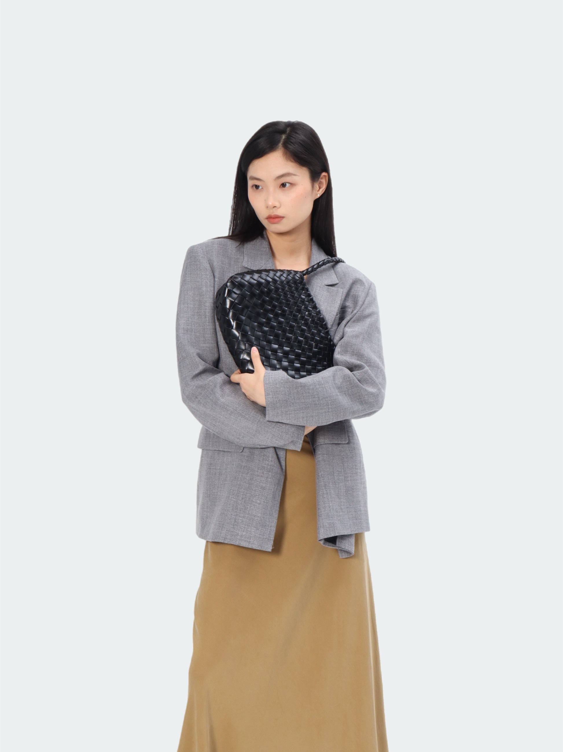 Premium Woven Leather Bag- Small