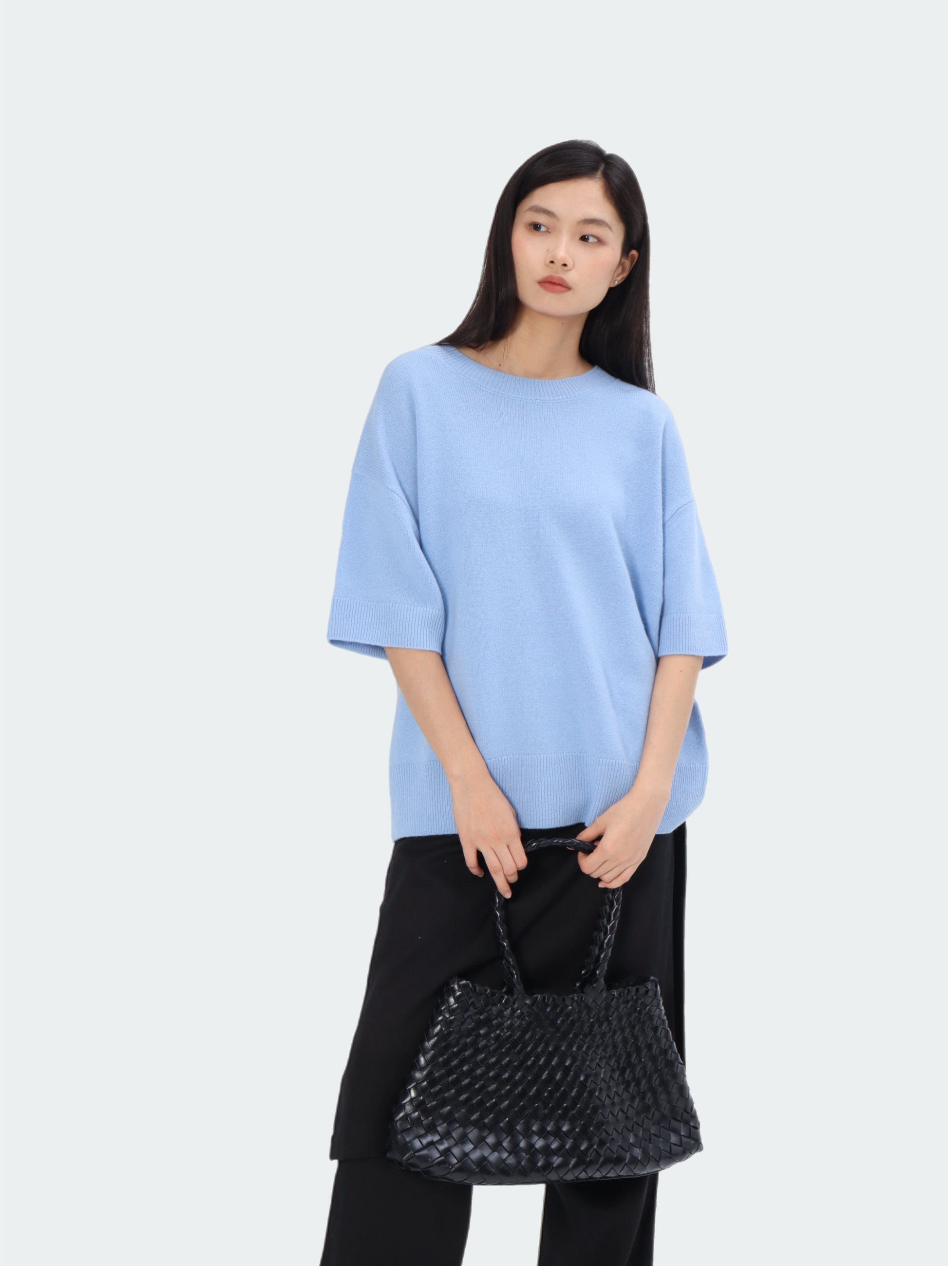 Premium Woven Leather Bag- Large