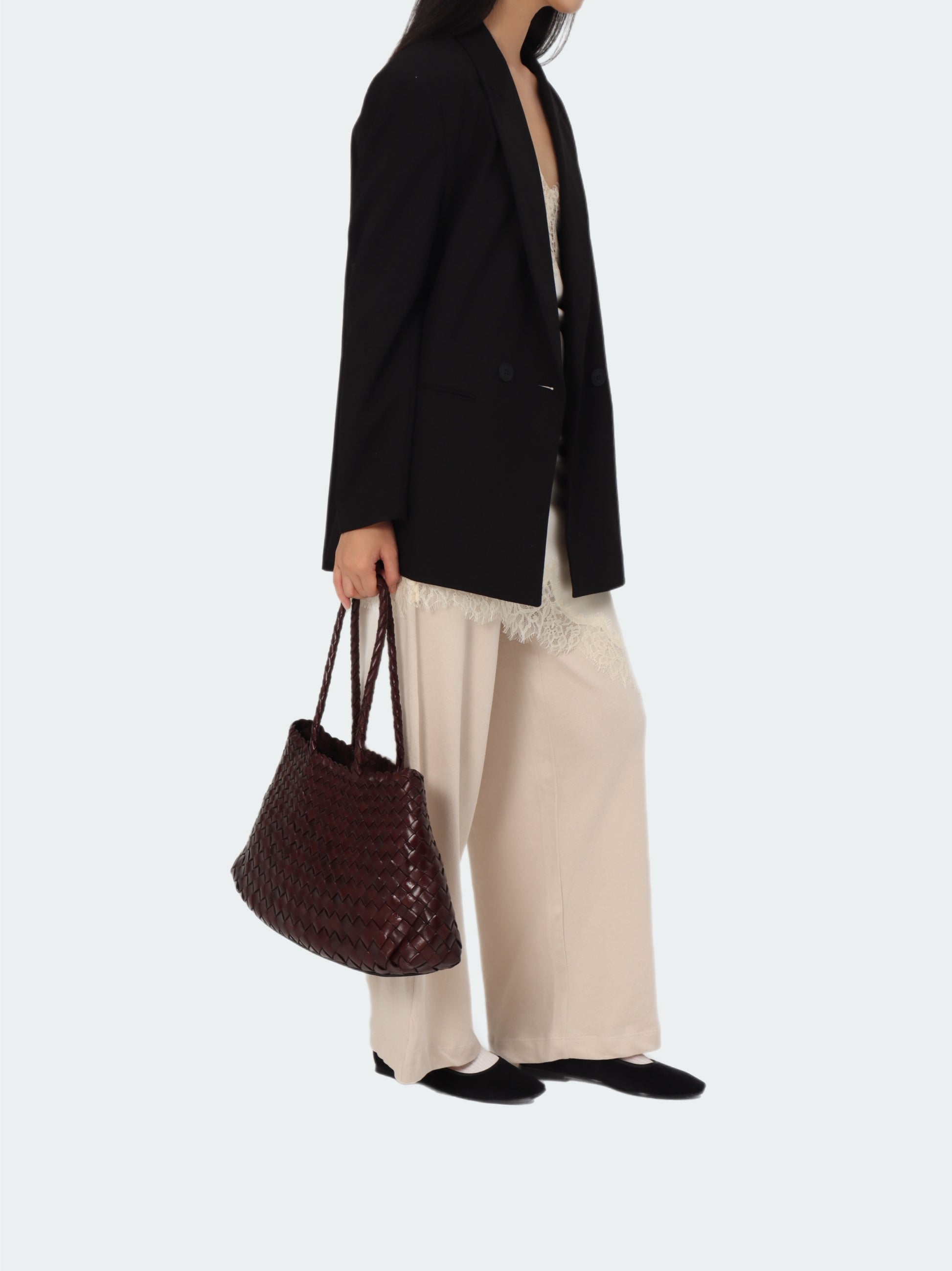 Premium Woven Leather Bag- Large