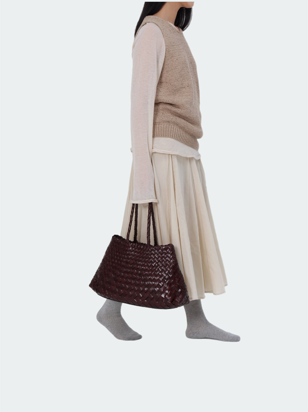 Premium Woven Leather Bag- Large