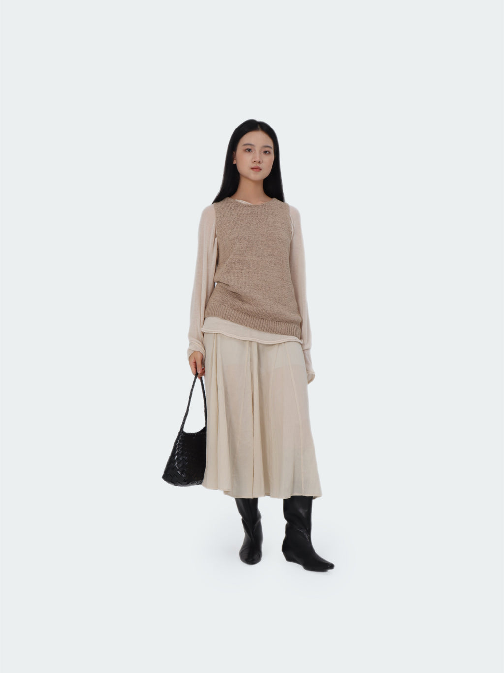 Premium Woven Leather Bag- Large