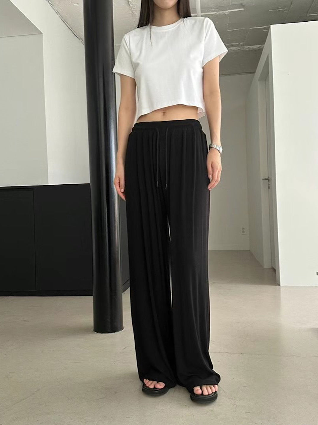 Cotton Wide Leg Pants