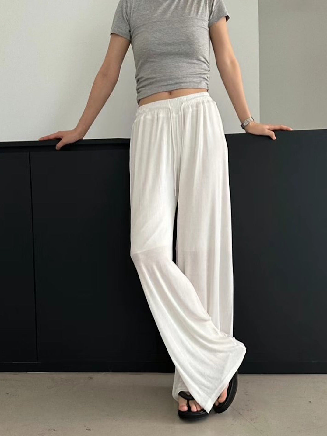 Cotton Wide Leg Pants