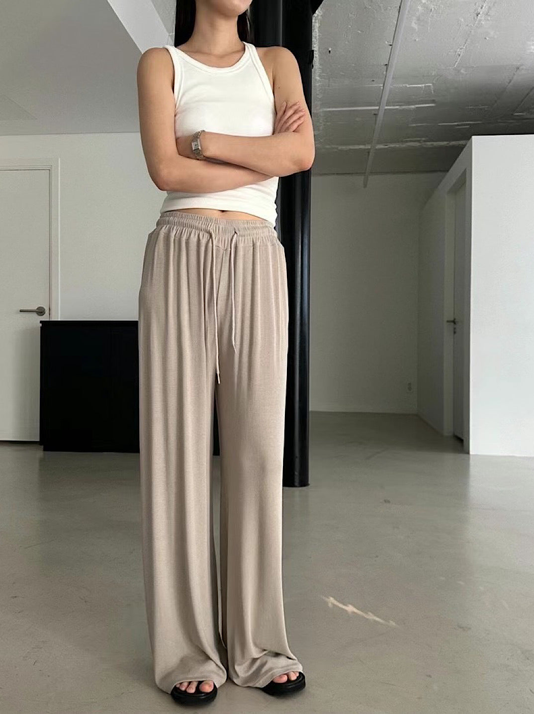 Cotton Wide Leg Pants